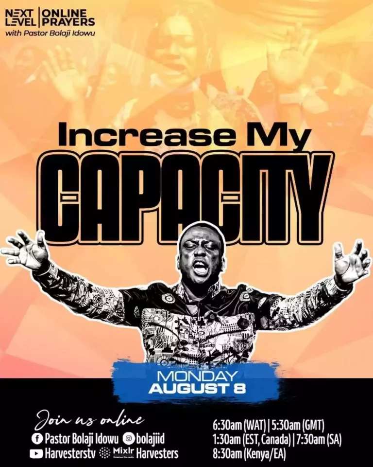 ?Increase My Capacity | Next Level Prayers | Pst Bolaji Idowu | 8th August 2022