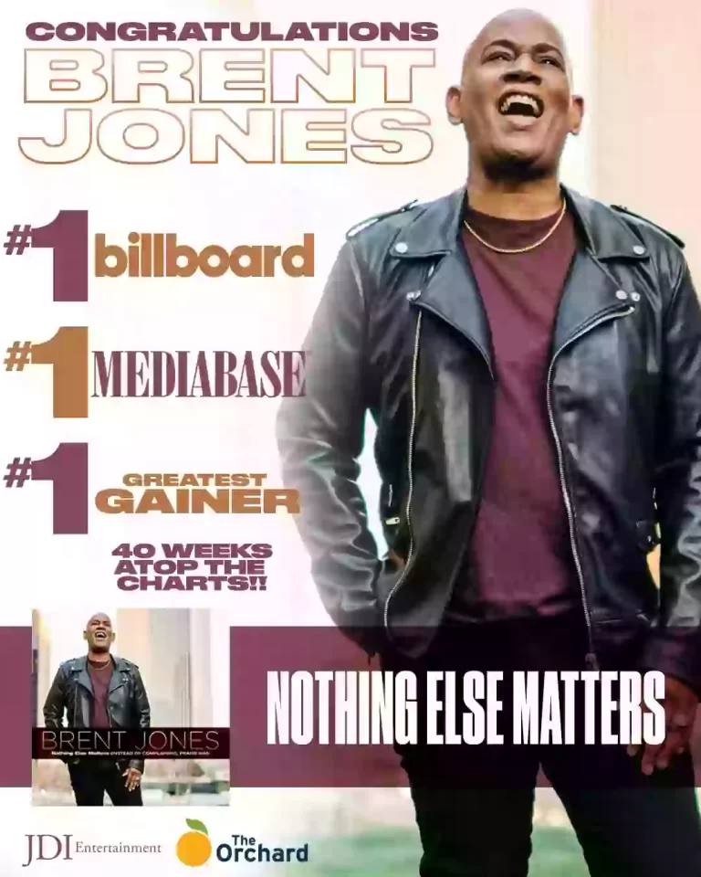 Brent Jones hits #1 on Mediabase Gospel Radio Chart!